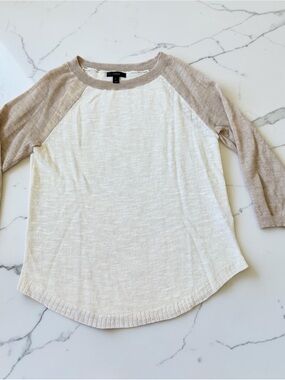 J. Crew Linen/Viscose Raglan Baseball Lightweight sweater size small